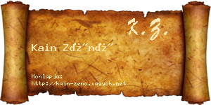 Kain Zénó névjegykártya
